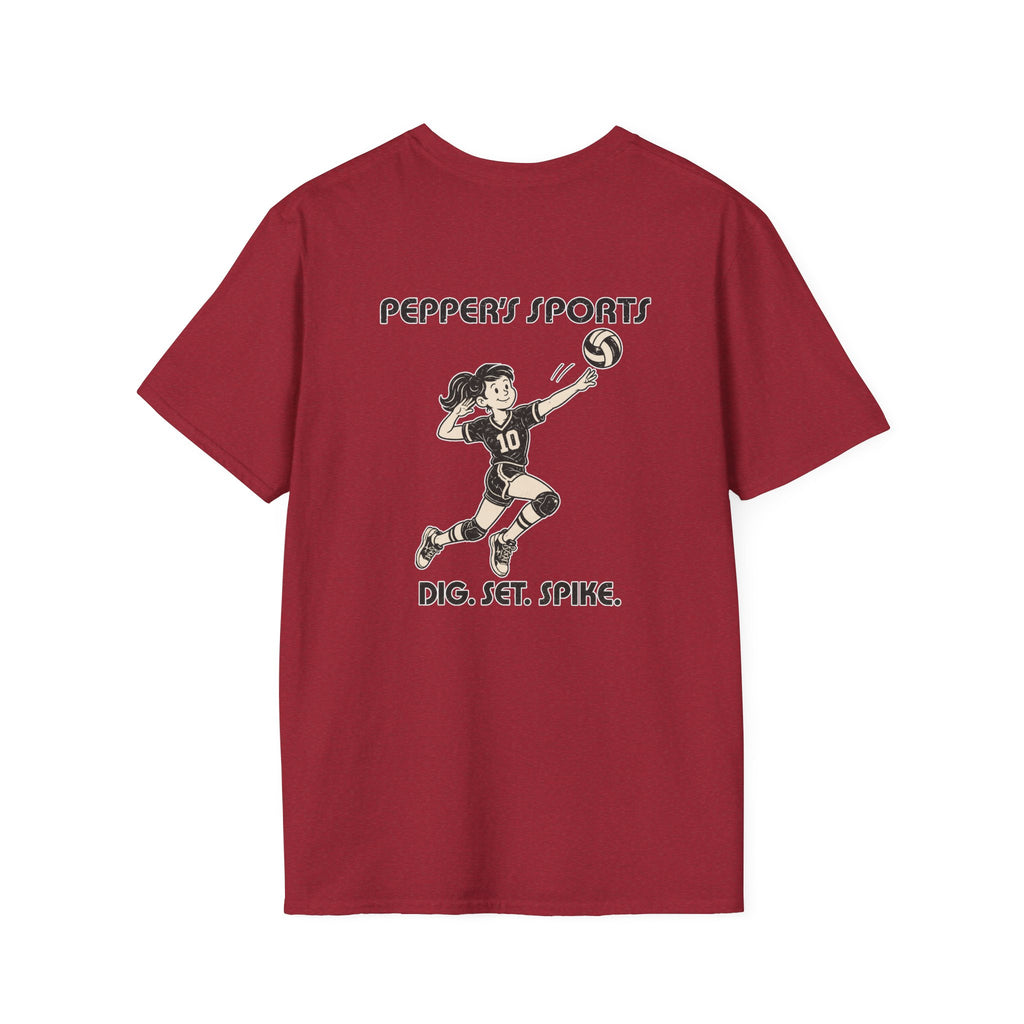 Pepper Volleyball Dig Set Spike T-Shirt