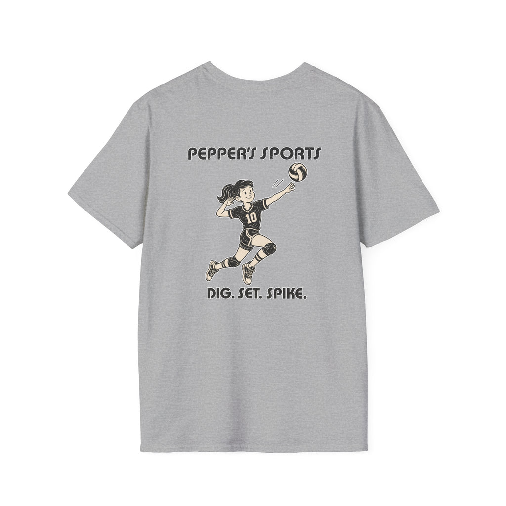 Pepper Volleyball Dig Set Spike T-Shirt