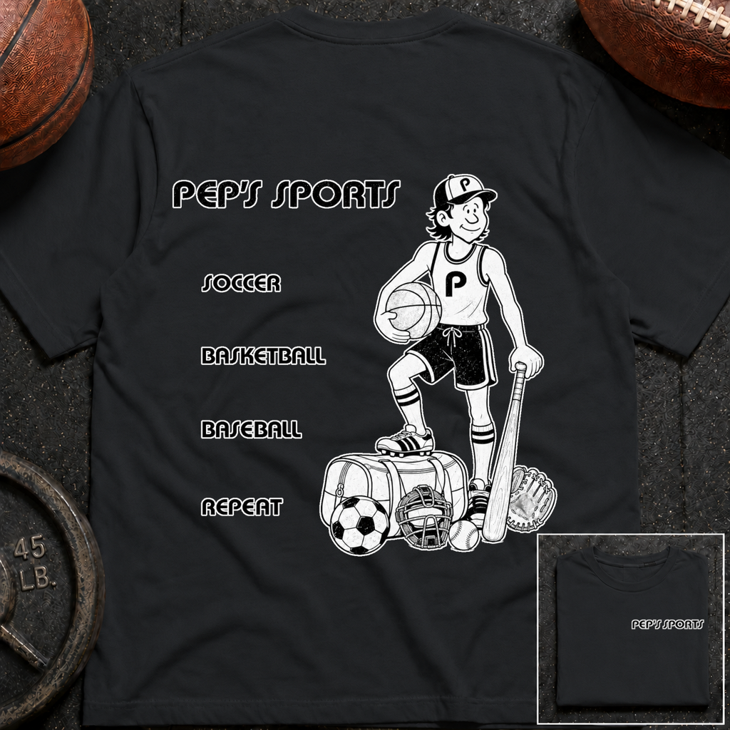 3S Soccer Basketball Baseball Repeat Pep T-Shirt