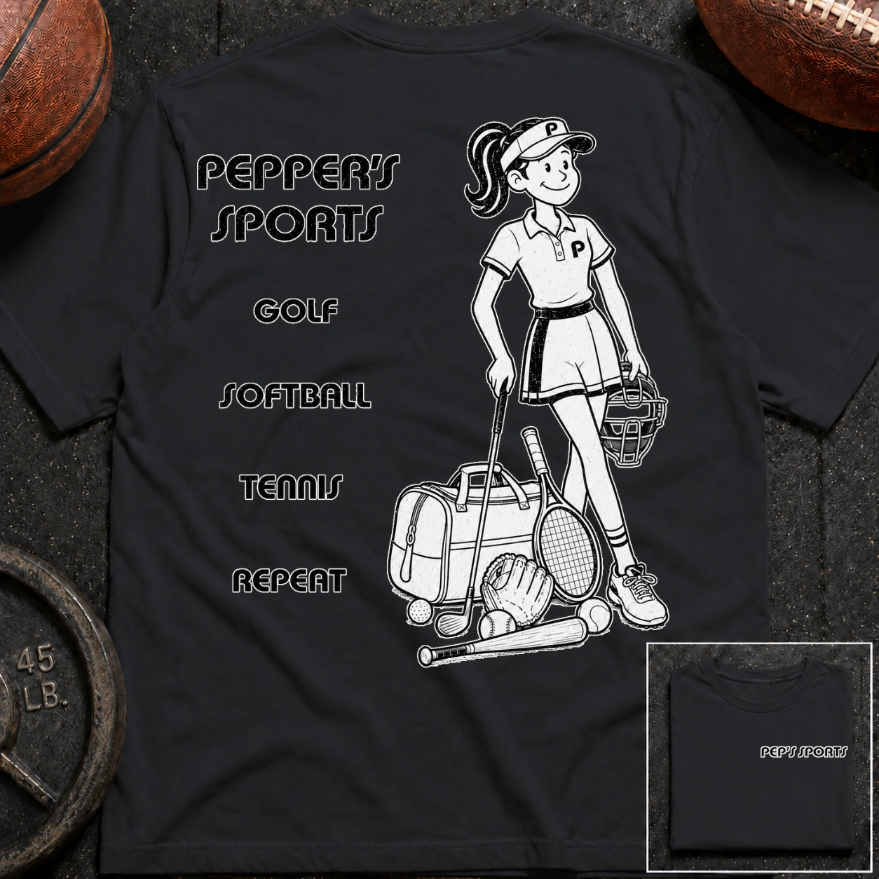 3S Repeat Golf Softball Tennis Pepper T-Shirt