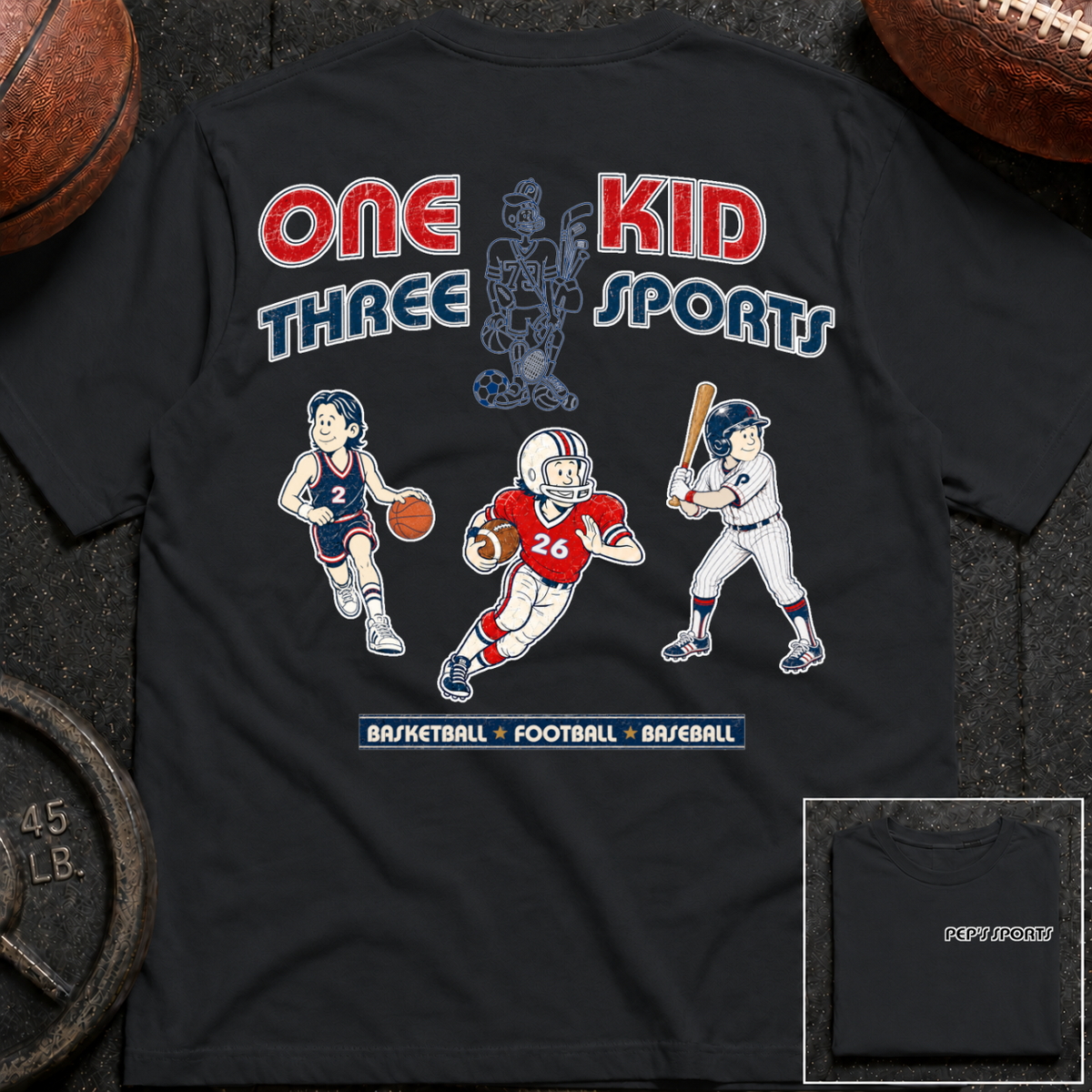 Pep - 1 Kid 3 Sports BK/FB/BB