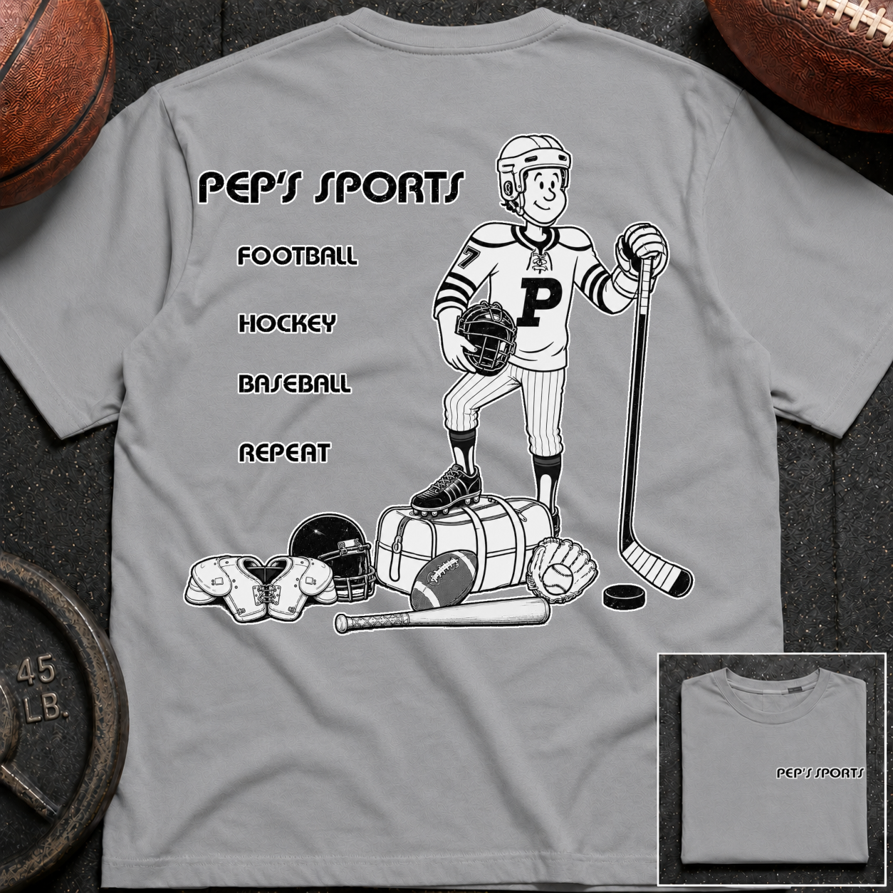 3S Repeat Football Hockey Baseball Pep T-Shirt
