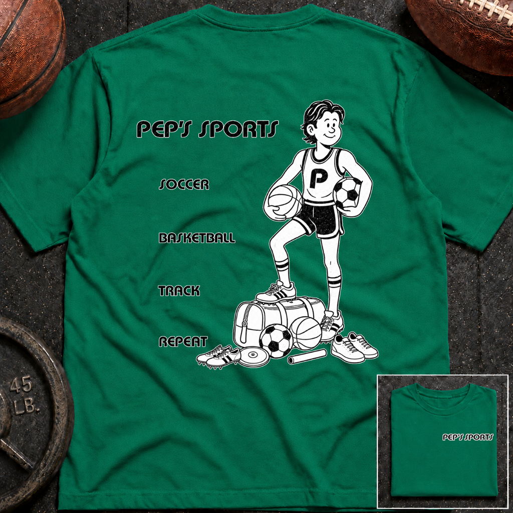 3S Repeat Soccer Basketball Track Pep T-Shirt