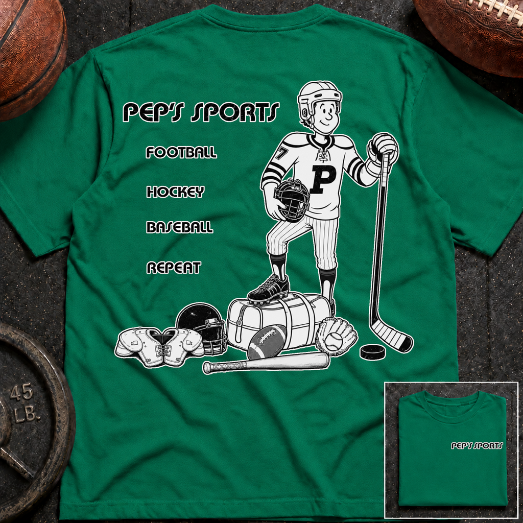 3S Repeat Football Hockey Baseball Pep T-Shirt