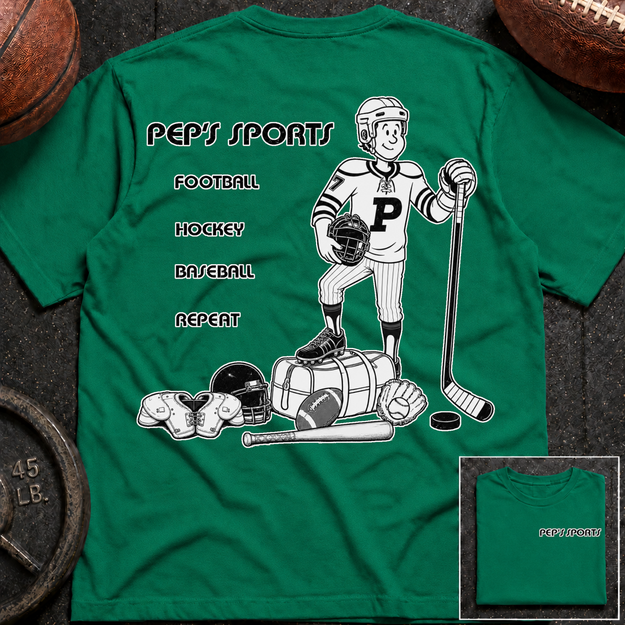 3S Repeat Football Hockey Baseball Pep T-Shirt