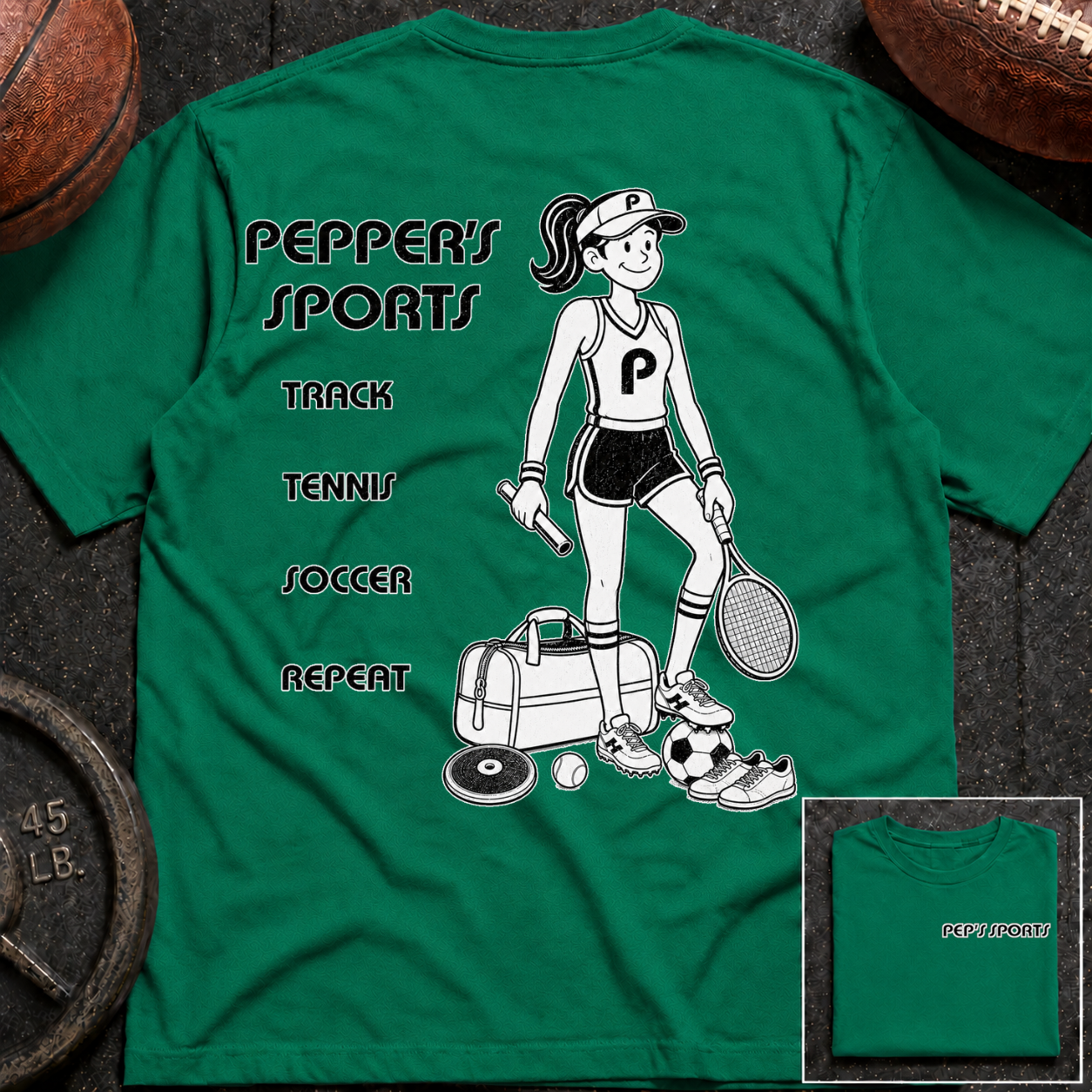 3S Repeat Track Tennis Soccer Pepper T-Shirt