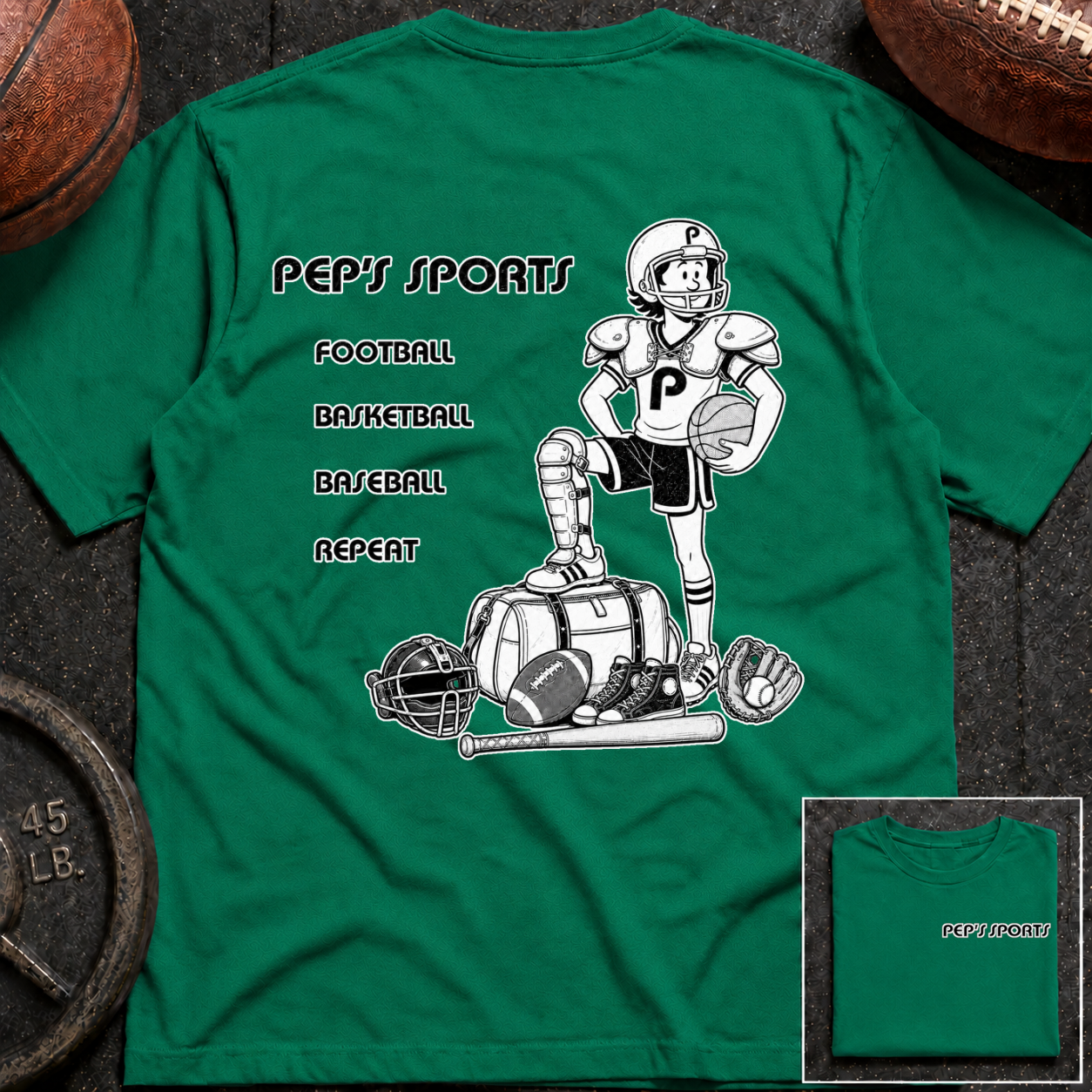 3S Repeat Football Basketball Baseball Pep T-Shirt
