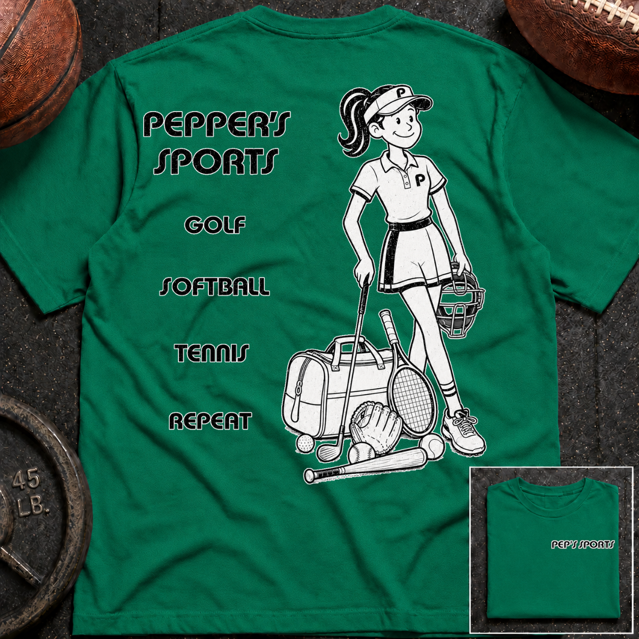 3S Repeat Golf Softball Tennis Pepper T-Shirt