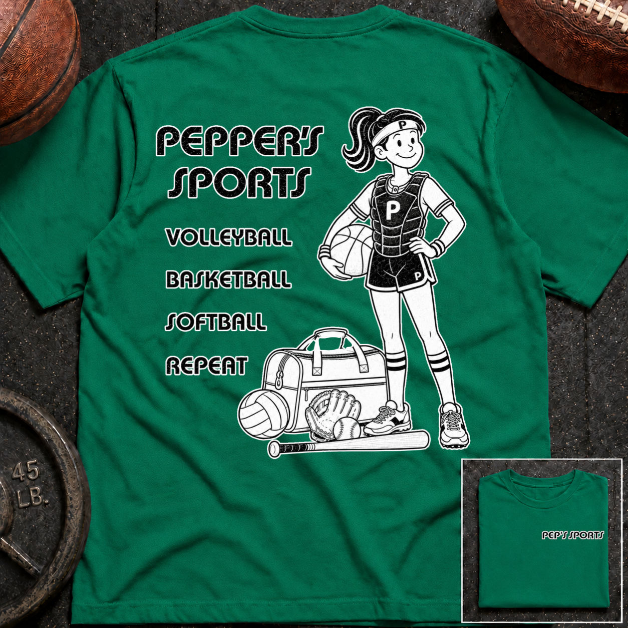 3S Repeat Volleyball Basketball Softball Pepper T-Shirt