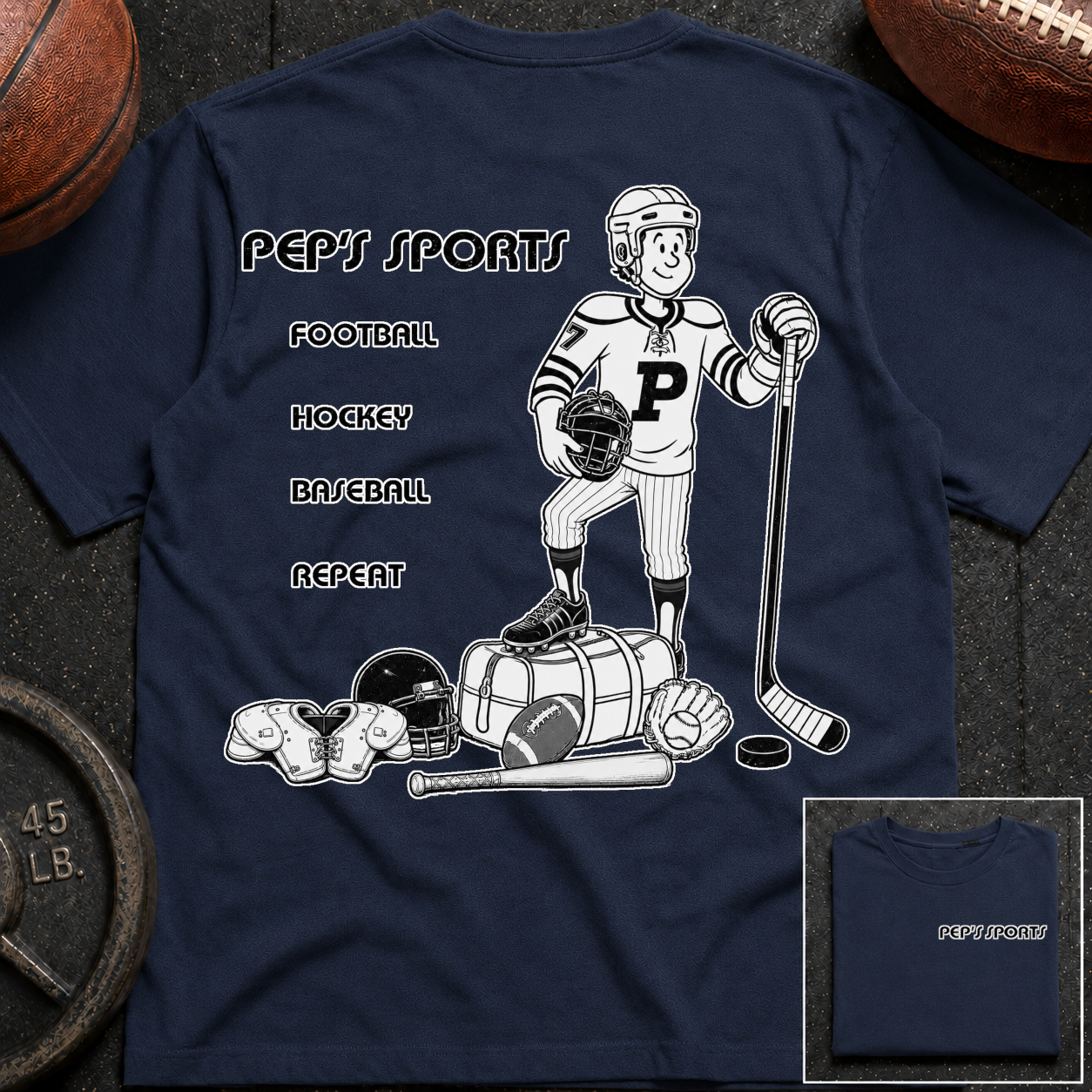 3S Repeat Football Hockey Baseball Pep T-Shirt