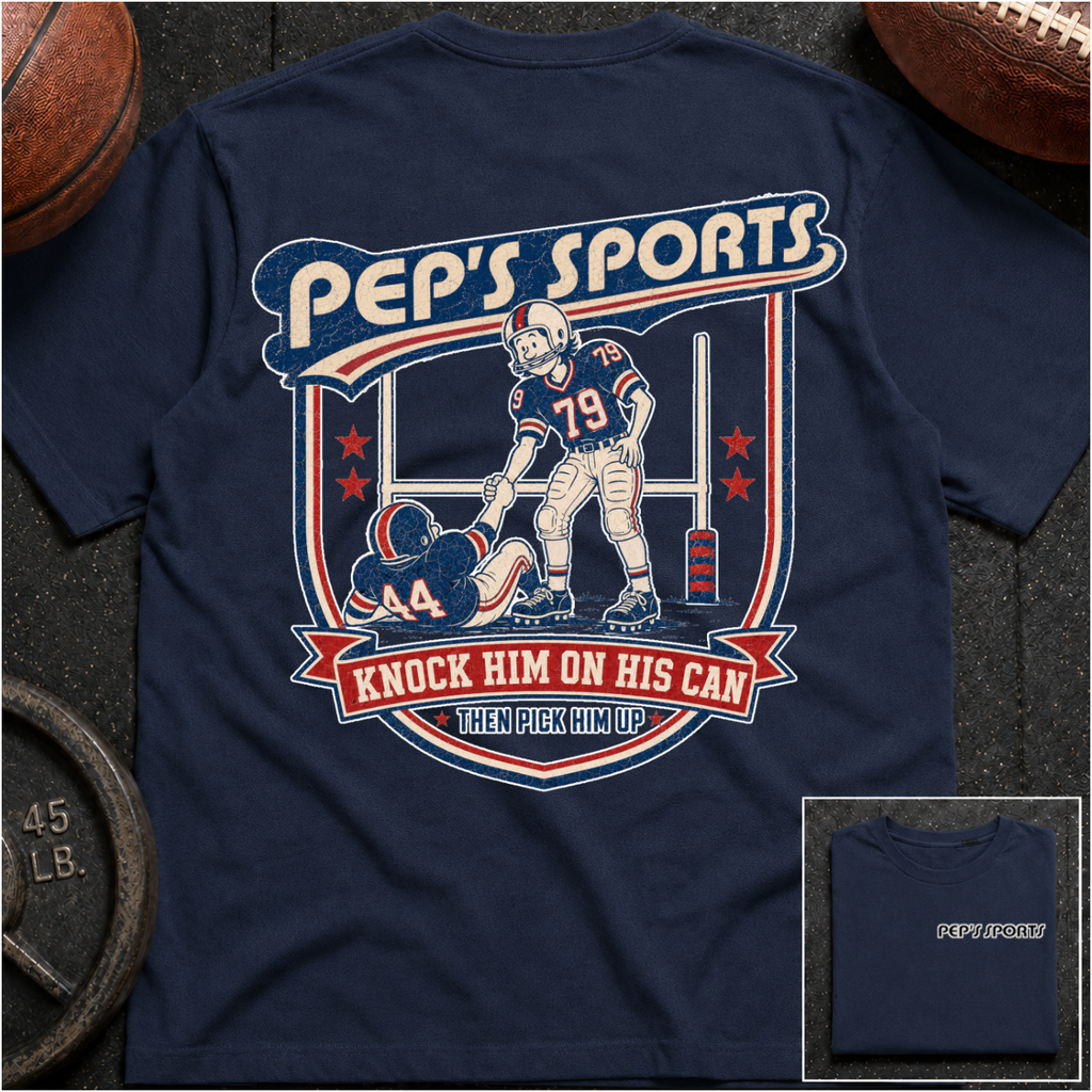 Knock Him On His Can Football Pep T-Shirt