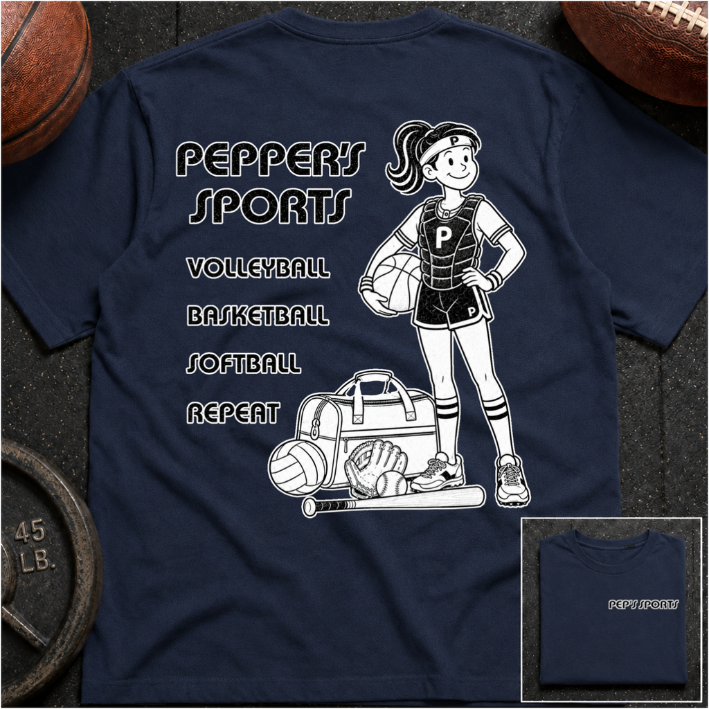 3S Repeat Volleyball Basketball Softball Pepper T-Shirt