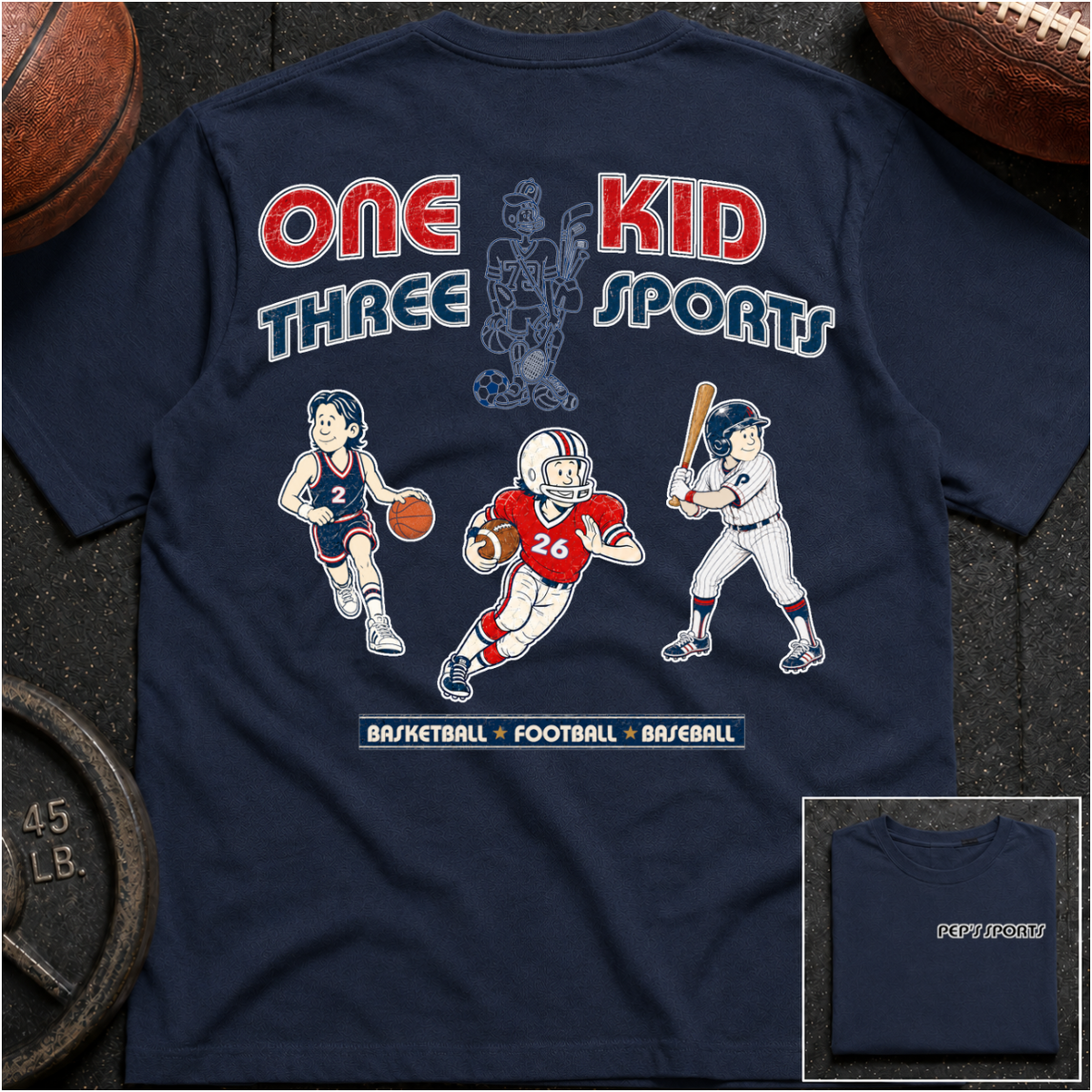 Pep - 1 Kid 3 Sports BK/FB/BB