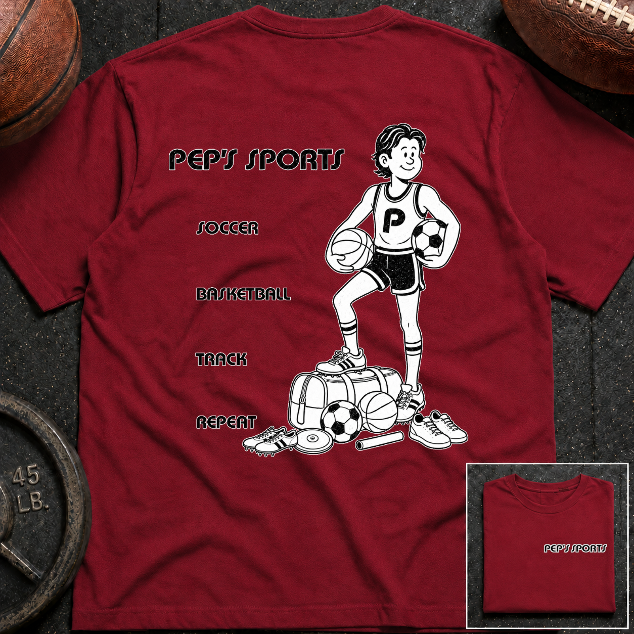 3S Repeat Soccer Basketball Track Pep T-Shirt