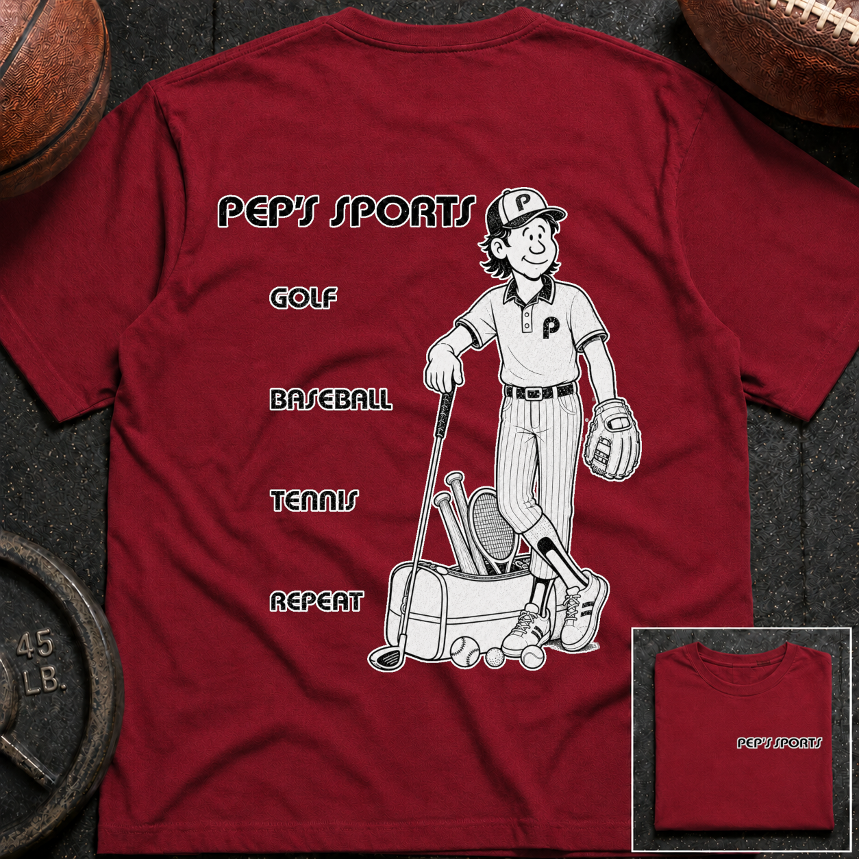 3S Repeat Golf Baseball Tennis Pep T-Shirt