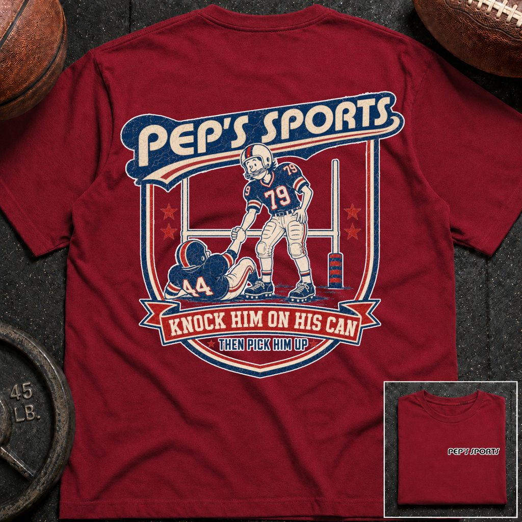 Knock Him On His Can Football Pep T-Shirt