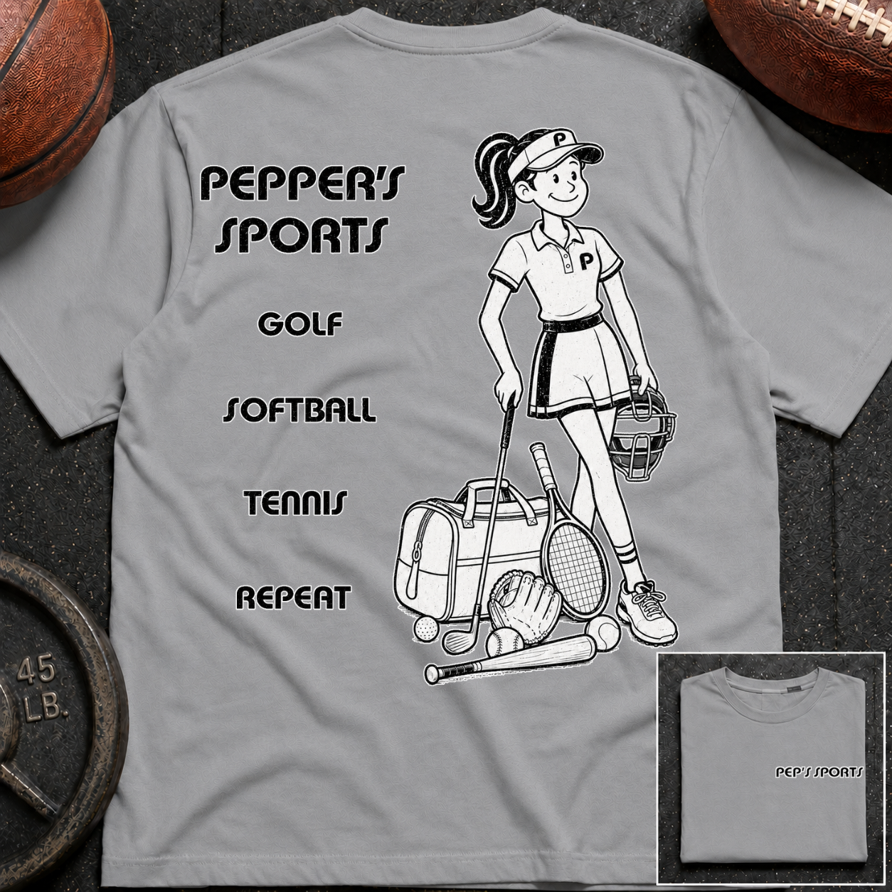 3S Repeat Golf Softball Tennis Pepper T-Shirt