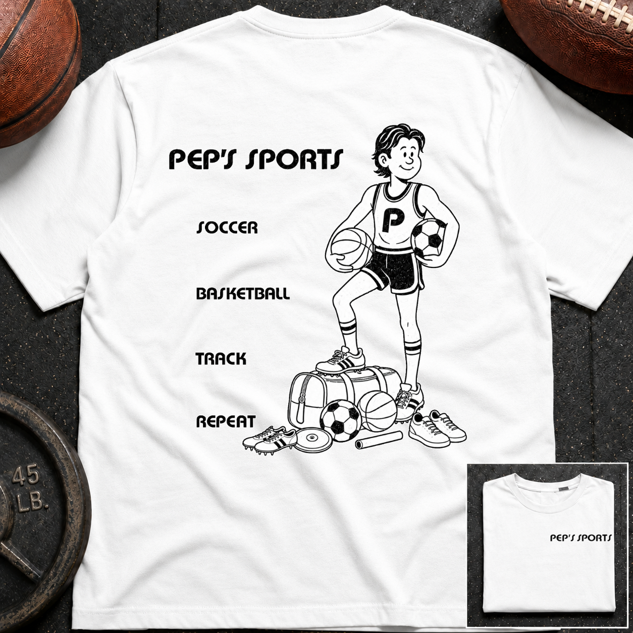 3S Repeat Soccer Basketball Track Pep T-Shirt