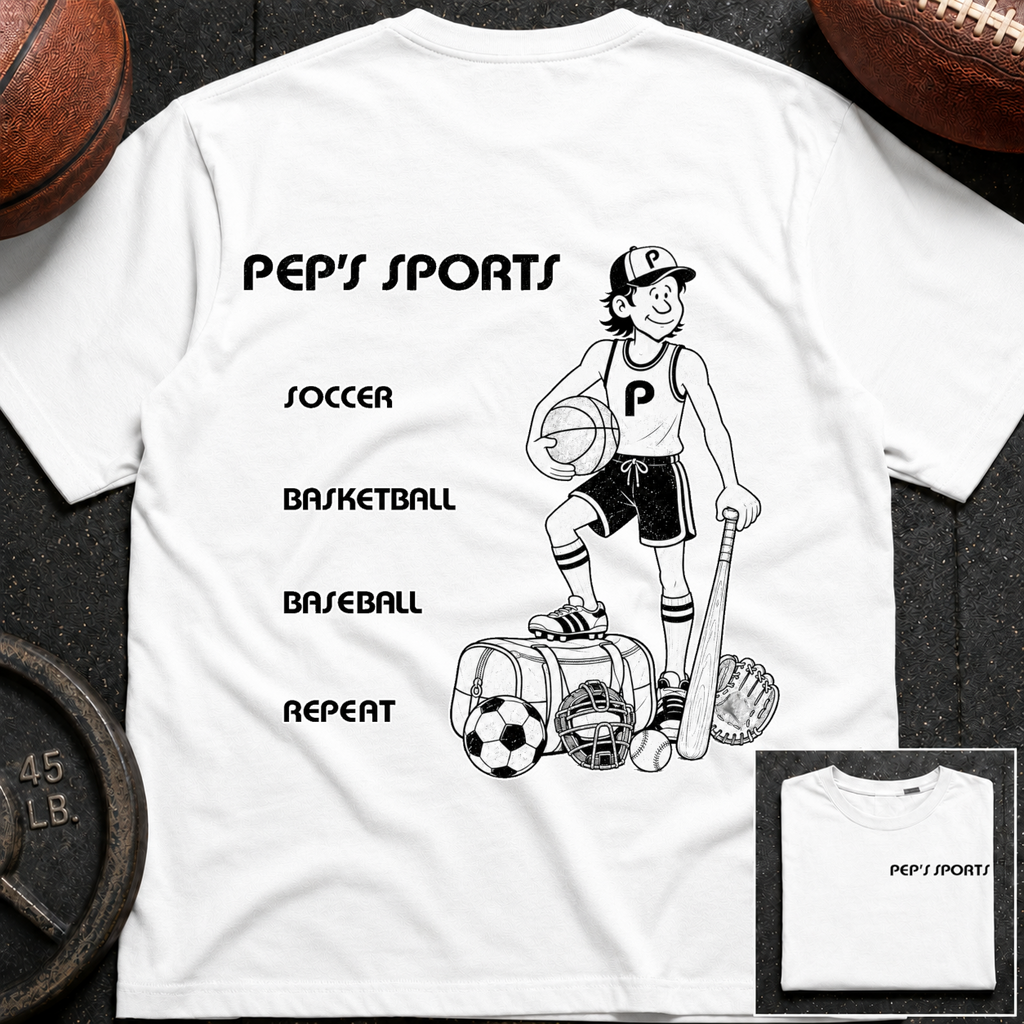3S Soccer Basketball Baseball Repeat Pep T-Shirt