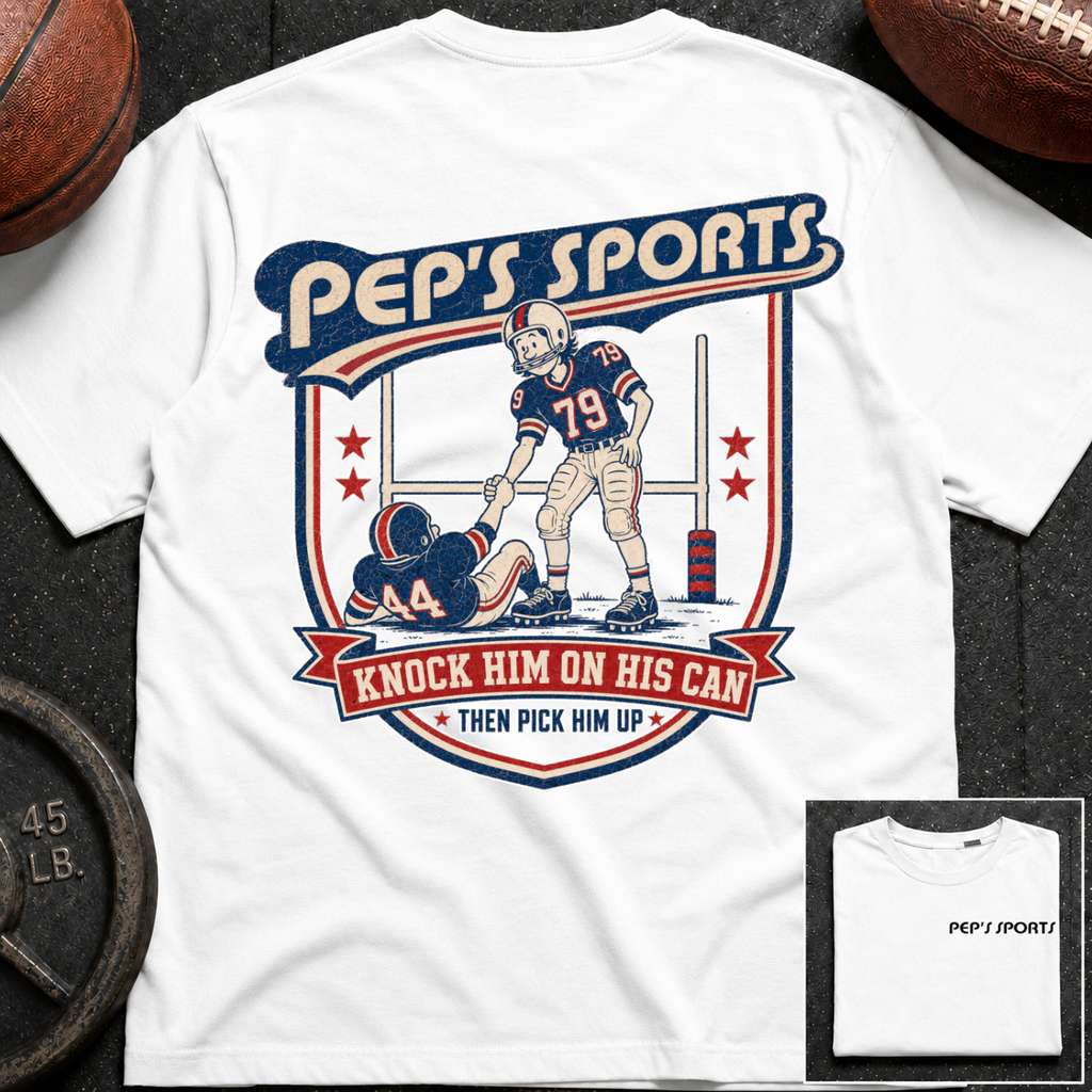 Knock Him On His Can Football Pep T-Shirt