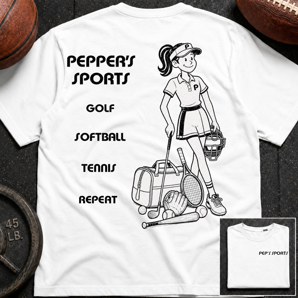 3S Repeat Golf Softball Tennis Pepper T-Shirt